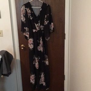 Rue 21 Black Floral Maxi Dress